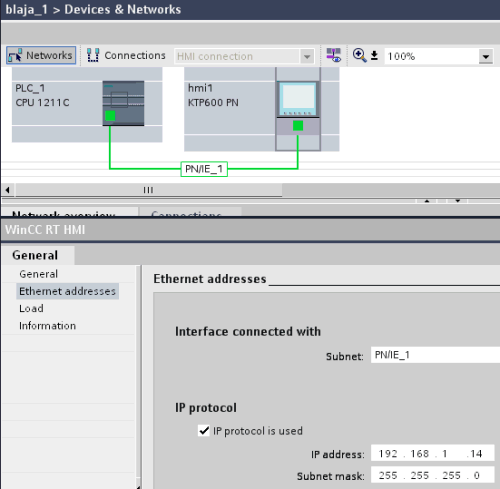 Siemens HMI panel KTP600 s CPU1211