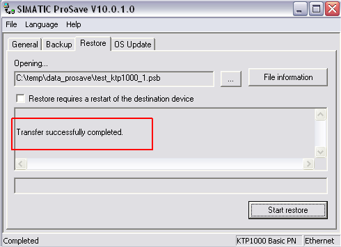 backup and restore with siemens prosave v7