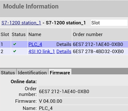Webserver S7-1200 firmware 4.0