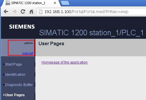 Web server Simatic S7-1200