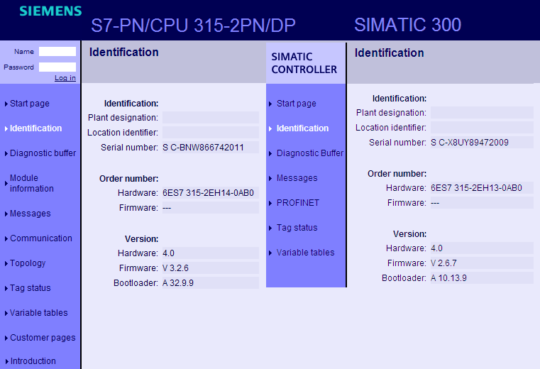 S7-315 PN/DP webserver