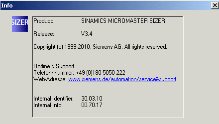 SIZER pro Sinamics a Micromaster