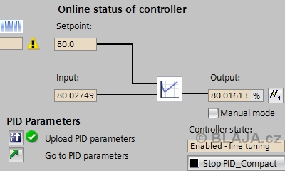 PID compact V2 v S7-1200, nastavení a ladění PID regulace